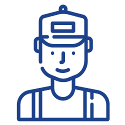 Outline of icon of an in-field service technician