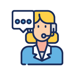 Icon of helpful customer service representative showing how it works
