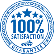 Icon showing Perfect Power Wash's 100% satisfaction guarantee. Perfect Power Wash guarantees to deliver the best results possible for your property using their safe and effective processes, or your money back.